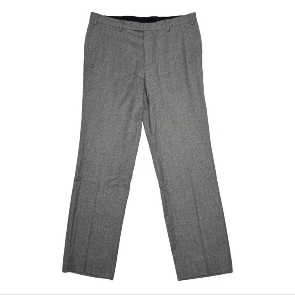 Valentino Mens‎ Gray Dress Pants Wool Flat Front Italy Tailored Trousers 36x32